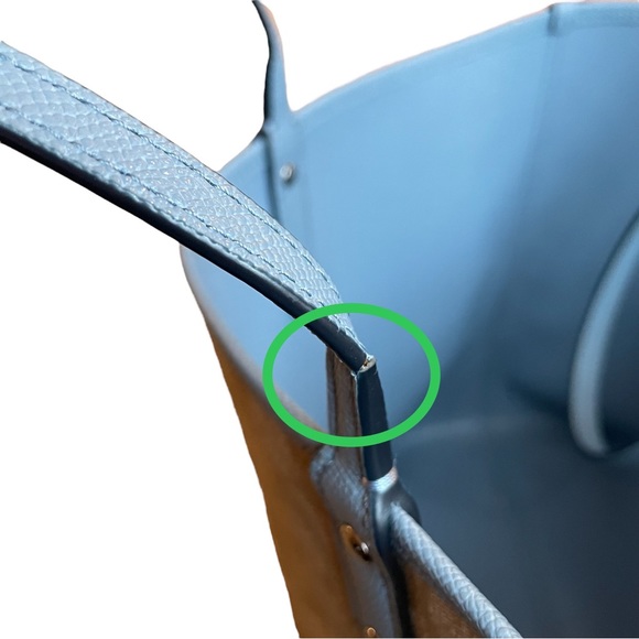 SOLD! Coach Signature Monogram City Tote Reversible Bag Beige Cornflower Blue - Picture 8 of 8